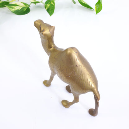 SOLD - Vintage Etched Brass Camel Figurine