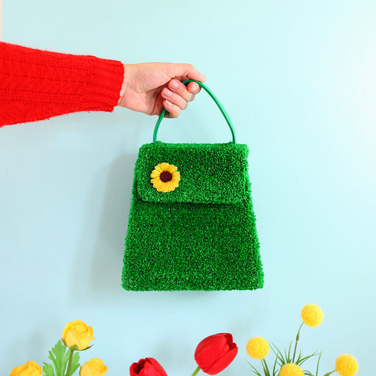SOLD - Kitschy Vintage Artificial Grass Purse