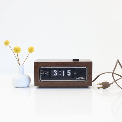 SOLD - Mid Century Seth Thomas Rotating Flip Number Alarm Clock