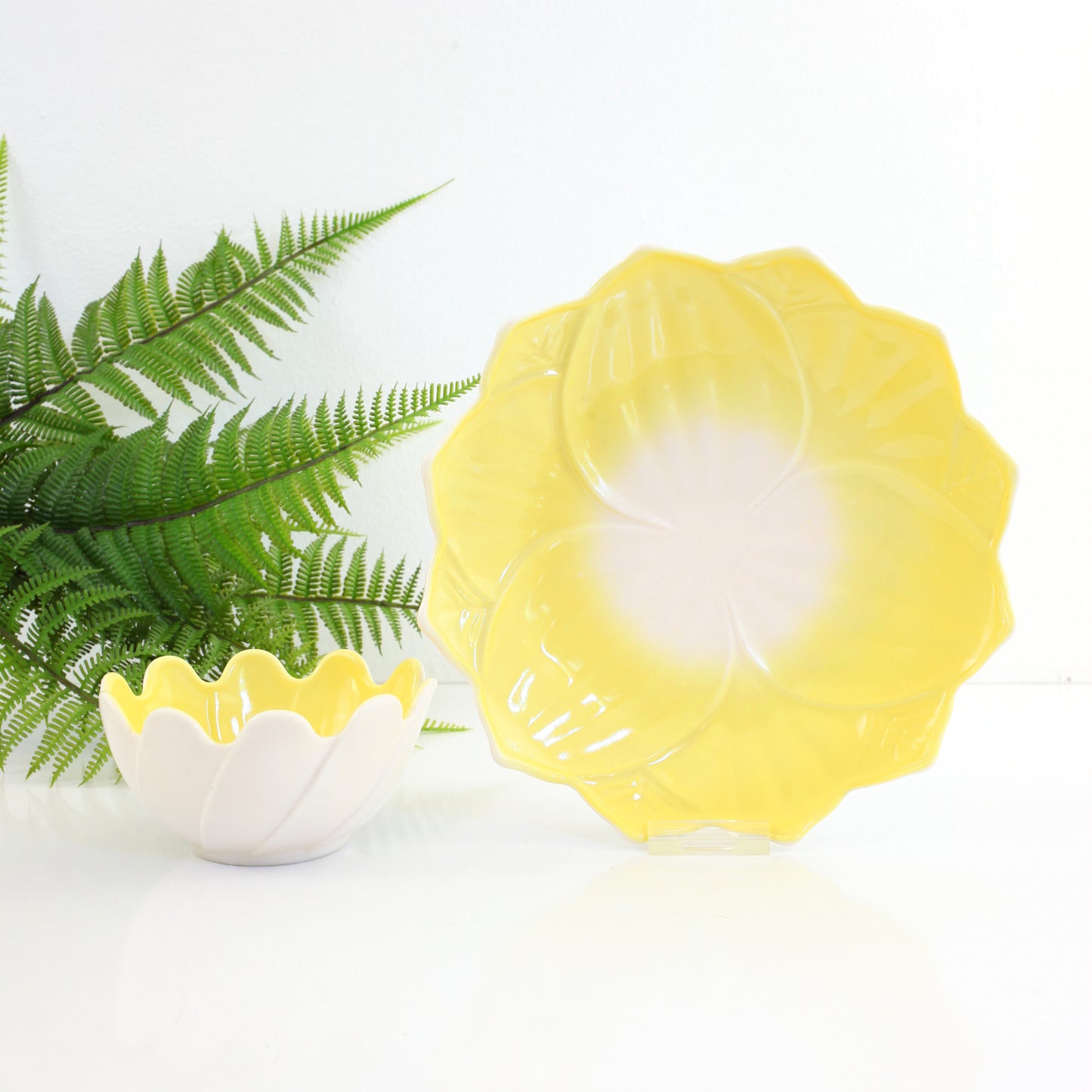 Vintage Fire King Yellow Lotus Blossom Dishes
