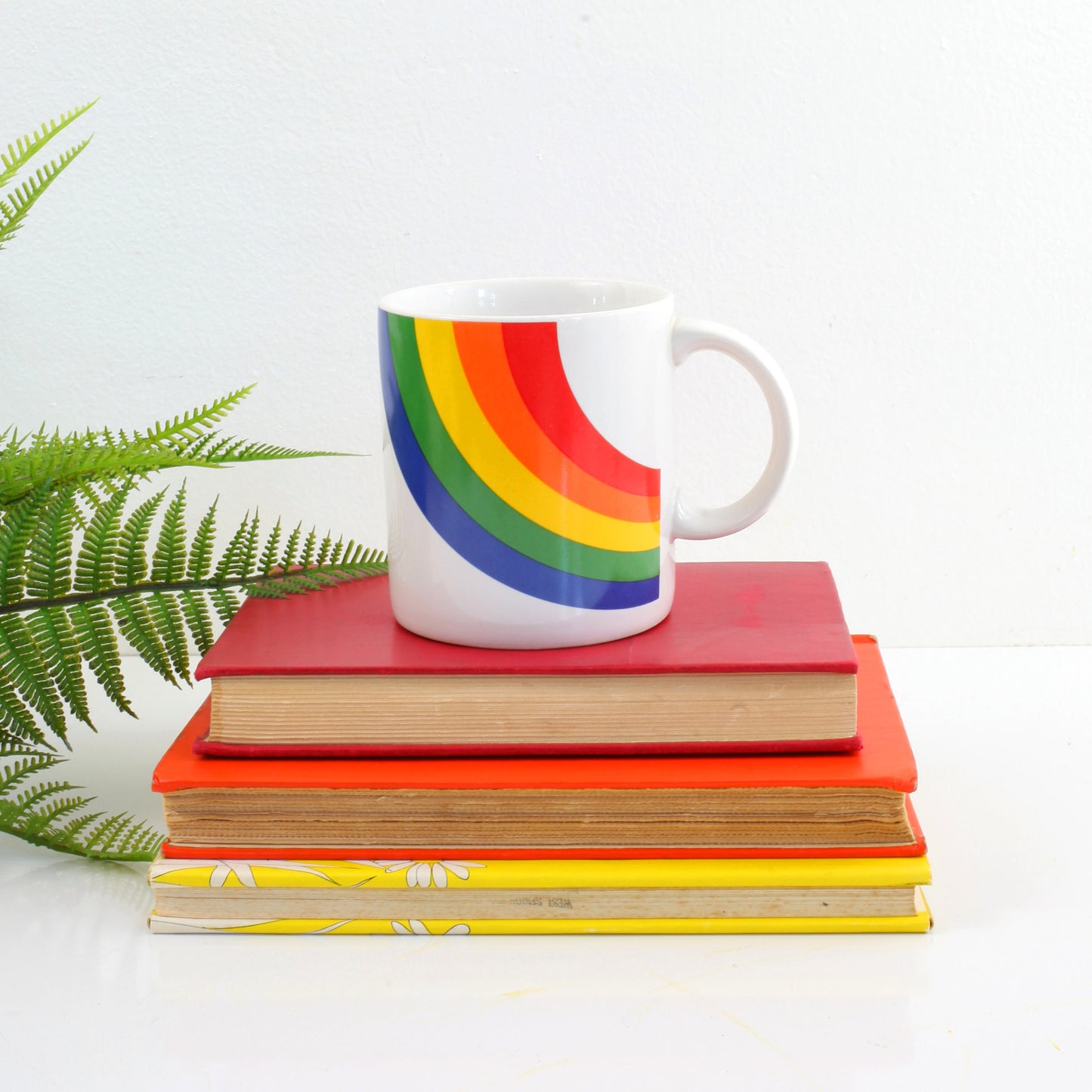 SOLD - Vintage 80s Rainbow Coffee Mug