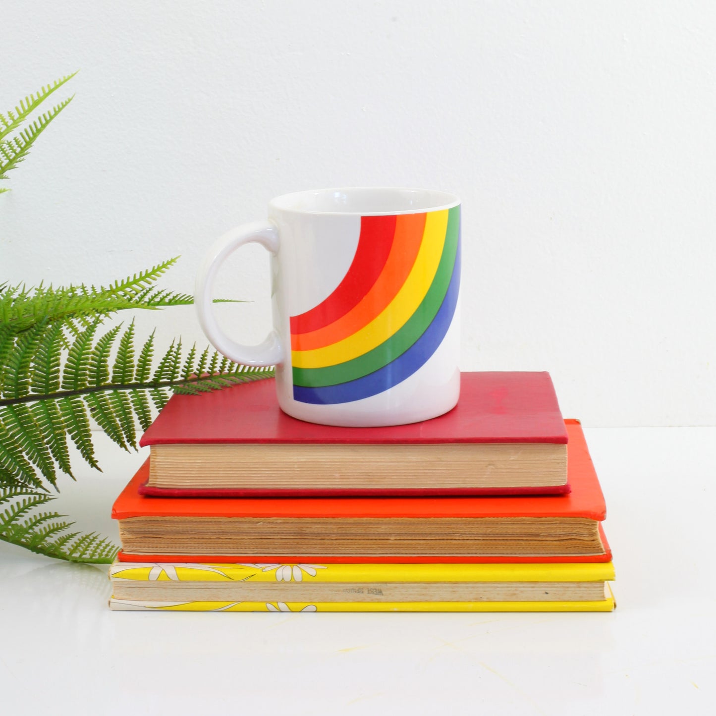 SOLD - Vintage 80s Rainbow Coffee Mug