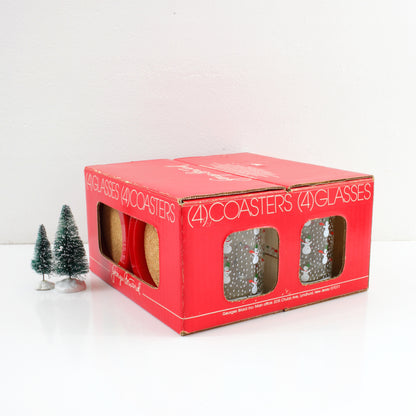 SOLD - Mid Century Georges Briard Snowman Glasses Set