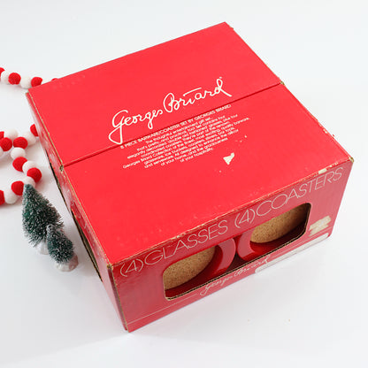 SOLD - Mid Century Georges Briard Snowman Glasses Set