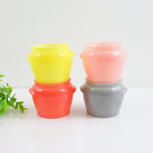 SOLD - Vintage Collection of Colorful Glasbake Honey Jars