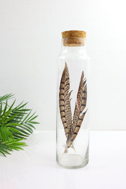 SOLD - Vintage Glass Apothecary Jar with Cork Lid