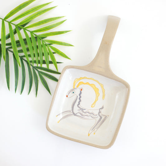 SOLD - Mid Century Modern Glidden Ram Handled Serving Dish