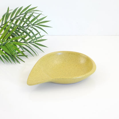 SOLD - Mid Century Glidden Pottery Fong Chow Teardrop Dish in Yellow-Green