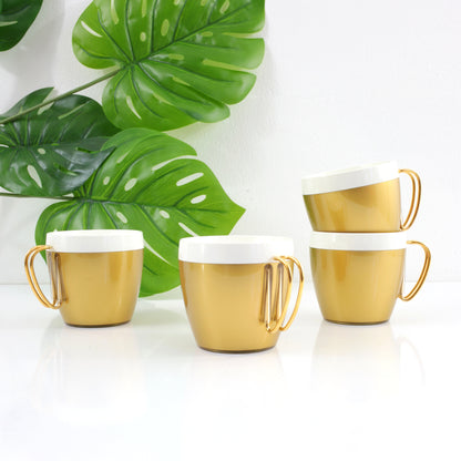 Set of 4 Mid Century Modern Gold NFC Insulated Mugs