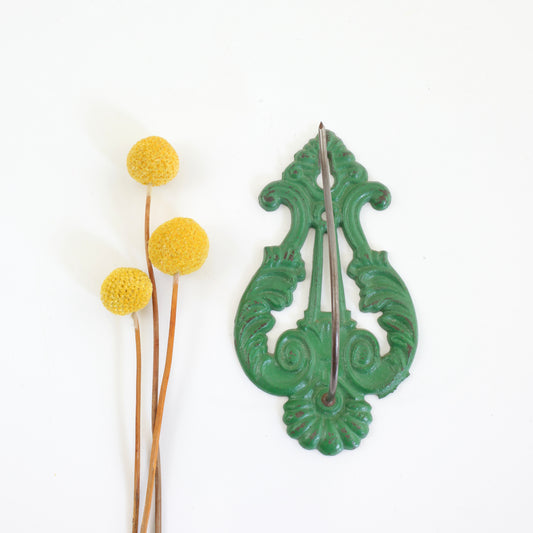 SOLD - Vintage Green Cast Iron Wall Mount Receipt Spike