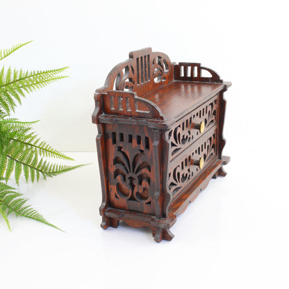 SOLD - Vintage Handmade Wooden Jewelry Box