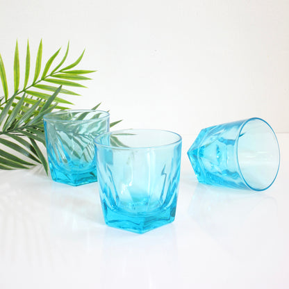 SOLD - Vintage Hazel Atlas Turquoise Capri Gothic Old Fashioned Glasses