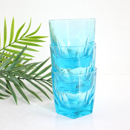 SOLD - Vintage Hazel Atlas Turquoise Capri Gothic Old Fashioned Glasses