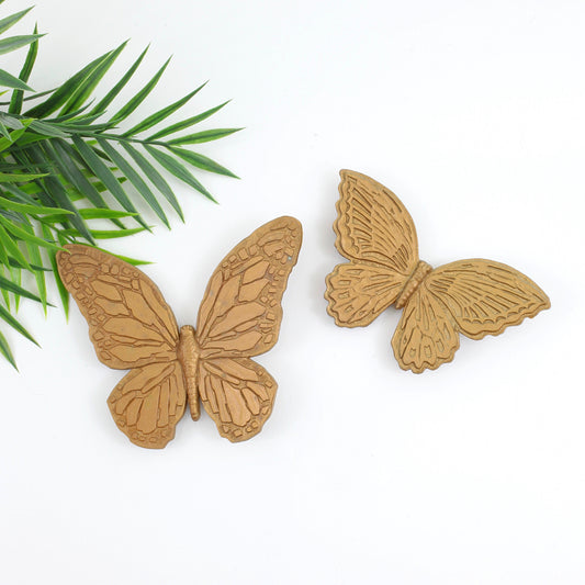 SOLD - Vintage Golden Butterflies Wall Decor