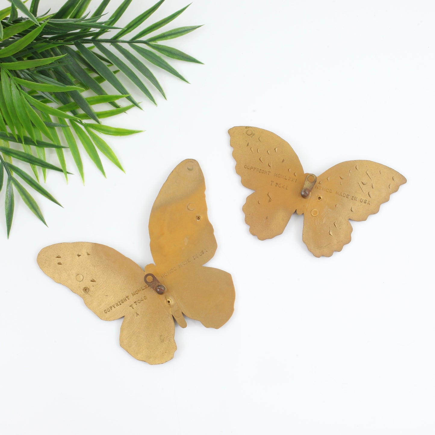 SOLD - Vintage Golden Butterflies Wall Decor