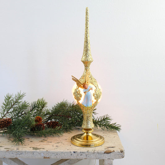 SOLD - Mid Century Jewelbrite Light-Up Angel Christmas Tree Topper
