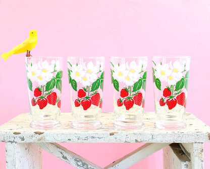 SOLD - Vintage Libbey Strawberry Glasses