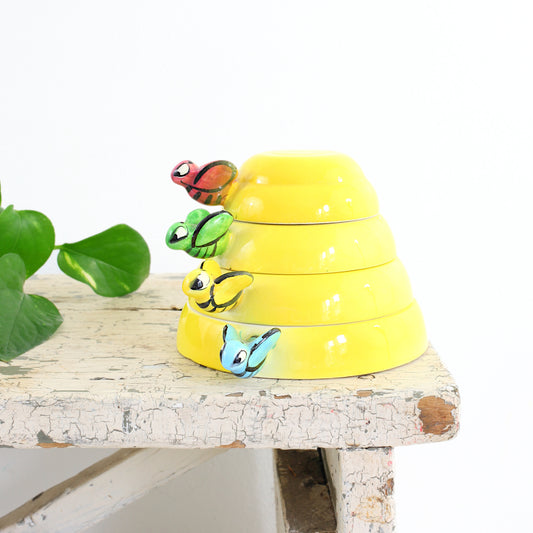 SOLD - Vintage Bee Hive Measuring Cups by Menschik Goldman
