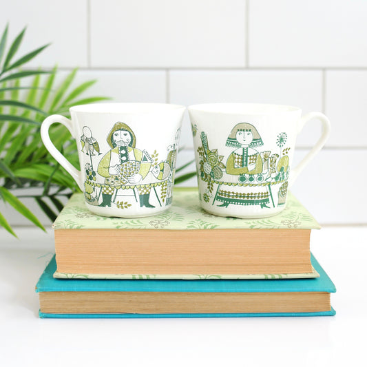 SOLD - Mid Century Modern Figgjo Flint Turi Market Mugs