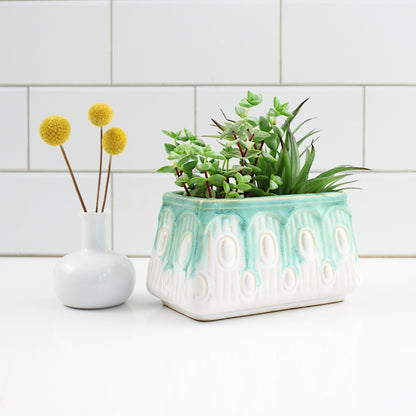 SOLD - Mid Century Mint Green Ombre Planter by Inarco Japan