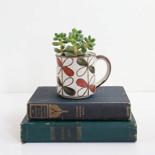 SOLD - Vintage Stoneware Pinwheels Mug