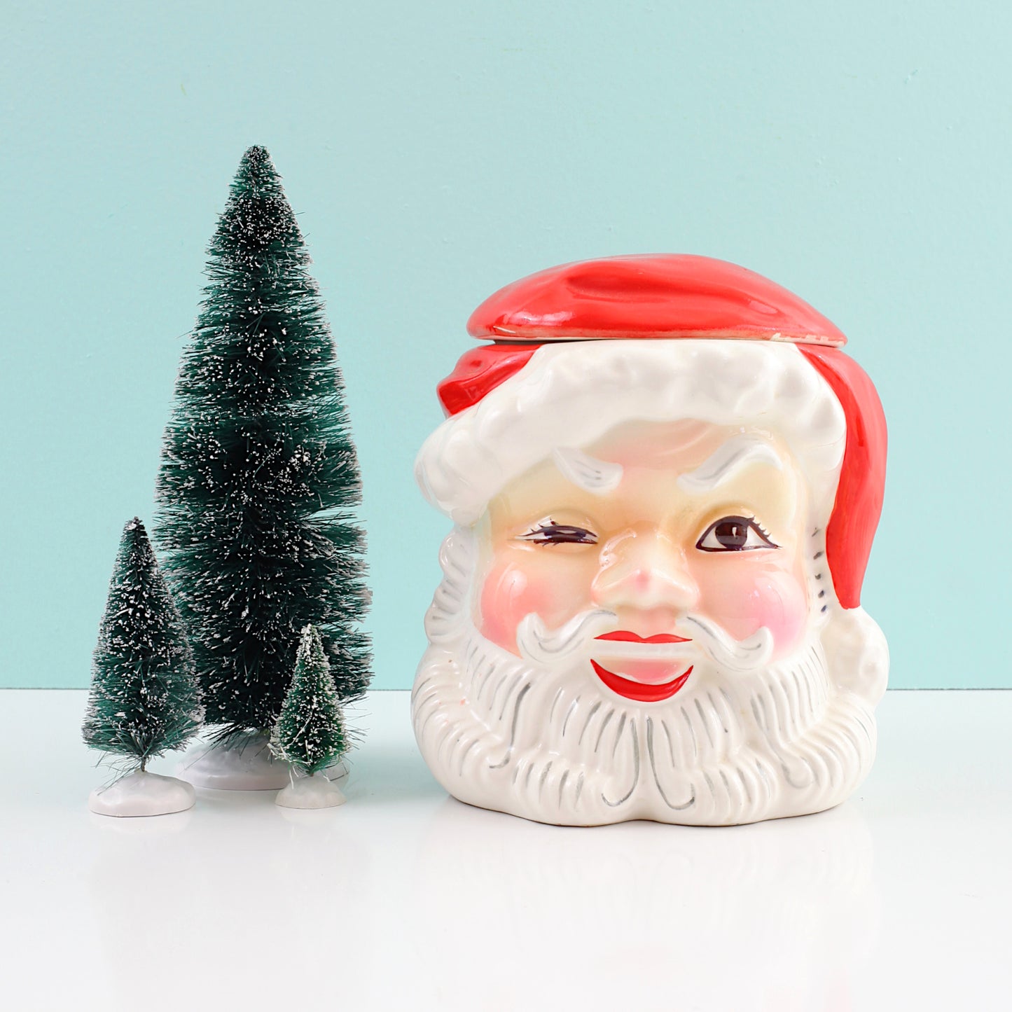 SOLD - Vintage 1950s Napco Winking Santa Cookie Jar