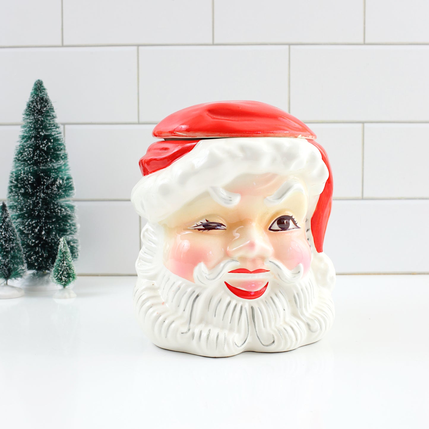 SOLD - Vintage 1950s Napco Winking Santa Cookie Jar