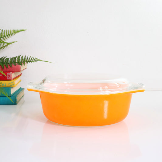 SOLD - Vintage Orange Pyrex 043 1.5 Quart Casserole with Lid
