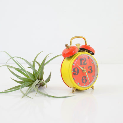 SOLD - Vintage Orange & Yellow Sheffield Alarm Clock