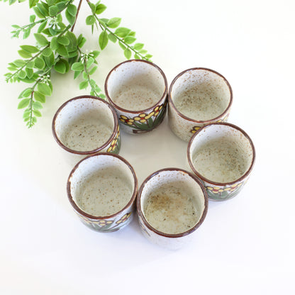 Vintage Otagiri Stoneware Flower Cups