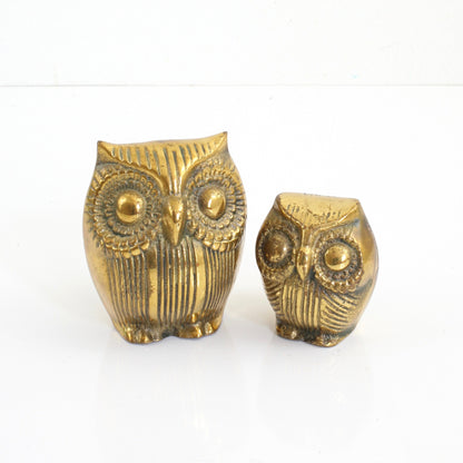 SOLD - Vintage Pair of Brass Owls