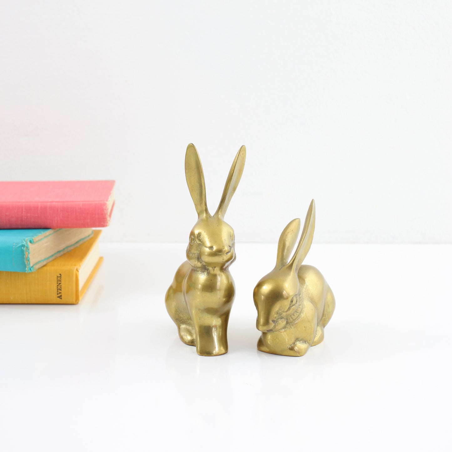 SOLD - Vintage Pair of Brass Rabbits