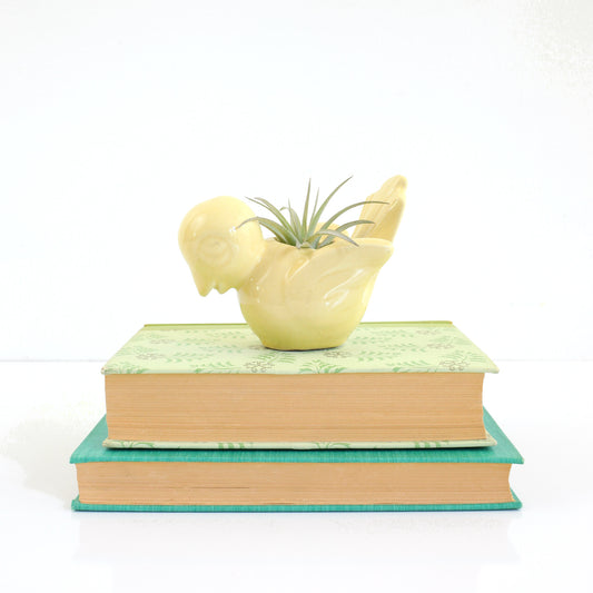 SOLD - Vintage Pale Yellow Bird Planter