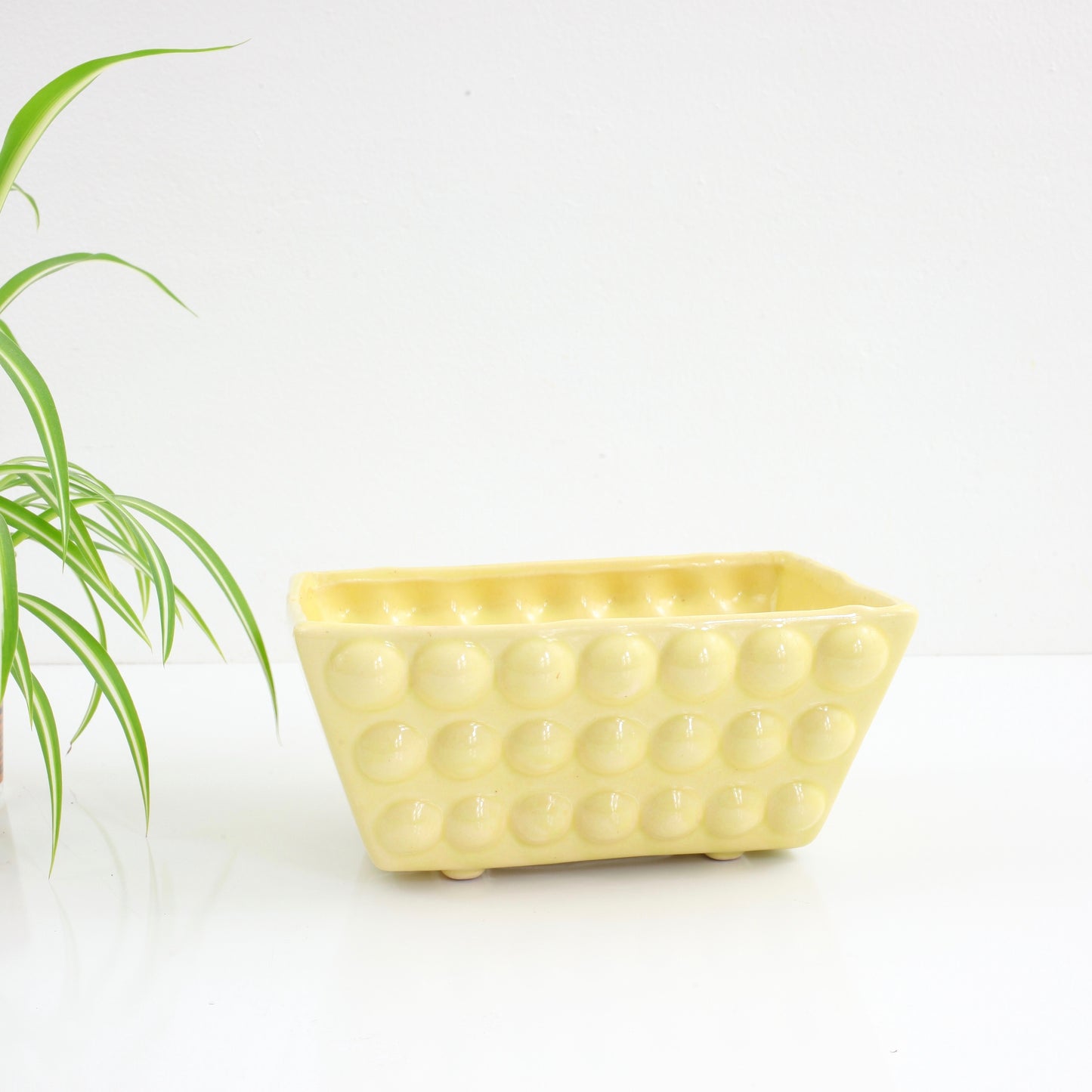 SOLD - Vintage Bumpy Yellow Ceramic Planter