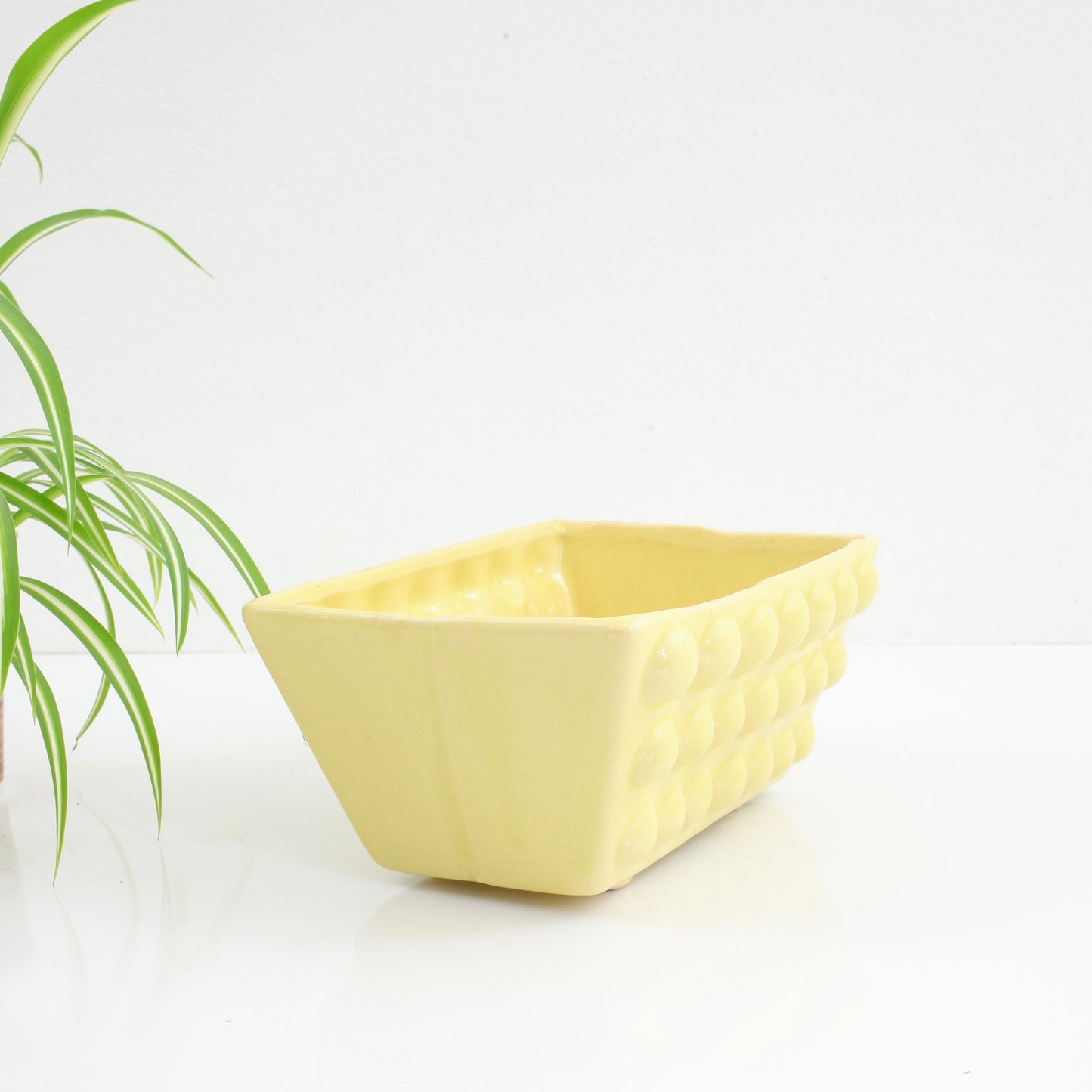SOLD - Vintage Bumpy Yellow Ceramic Planter