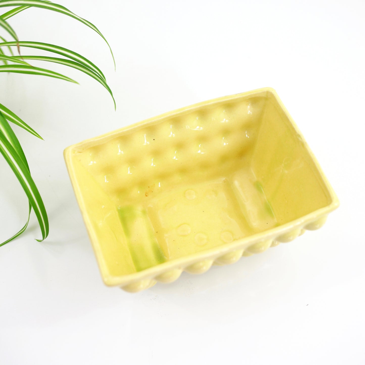SOLD - Vintage Bumpy Yellow Ceramic Planter