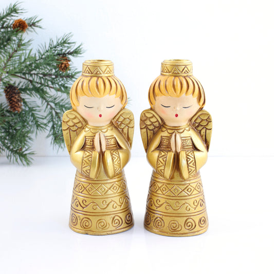 Vintage Paper Mache Angel Candle Holders