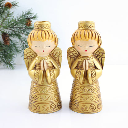 Vintage Paper Mache Angel Candle Holders