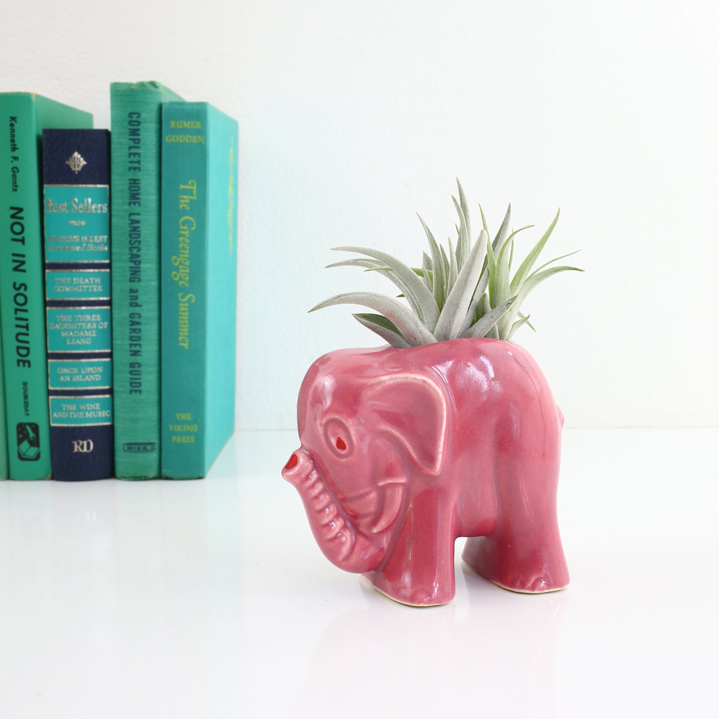 SOLD - Vintage Pink Elephant Planter