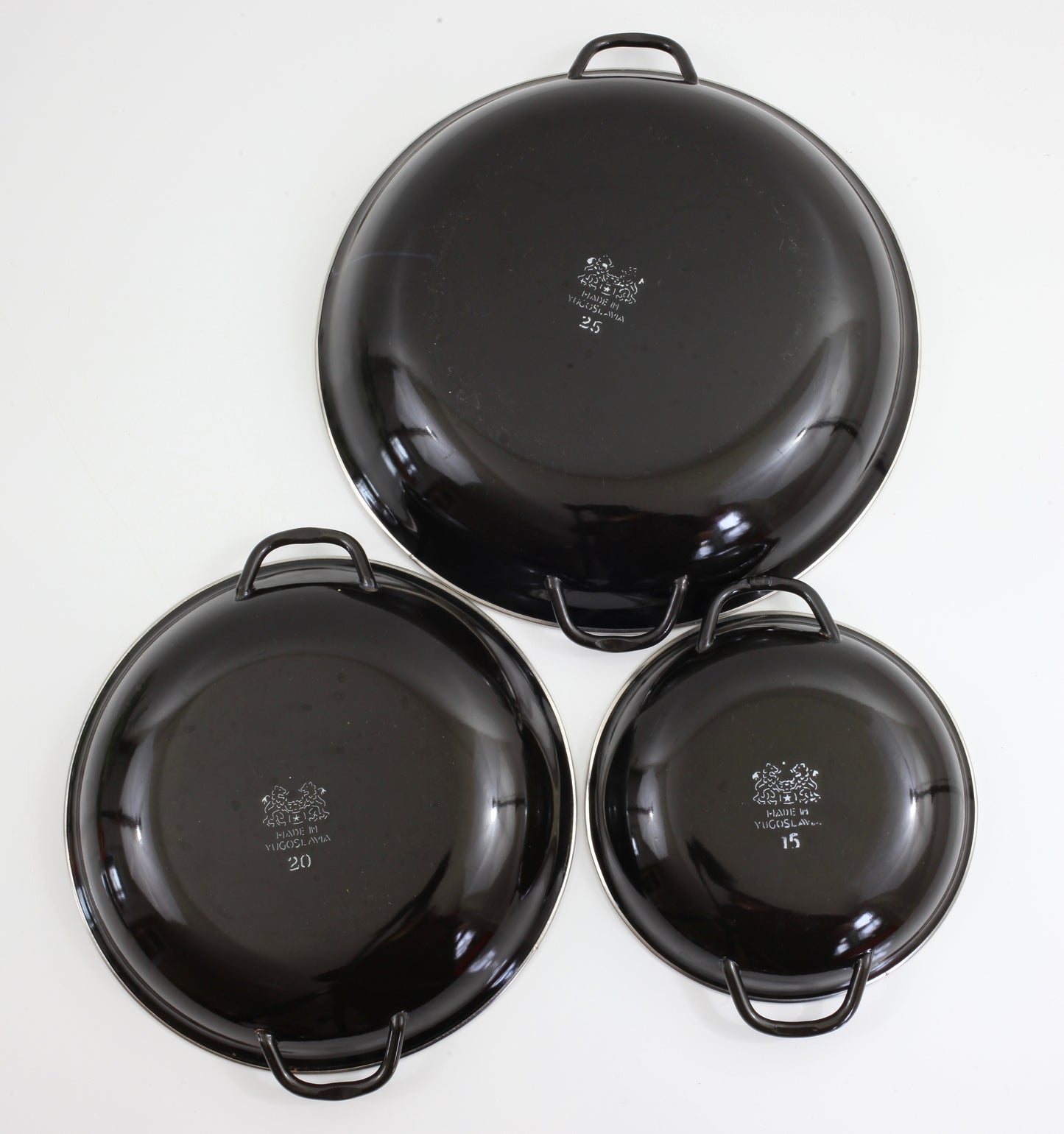 SOLD - Colorful Vintage Enamel Paella Pans