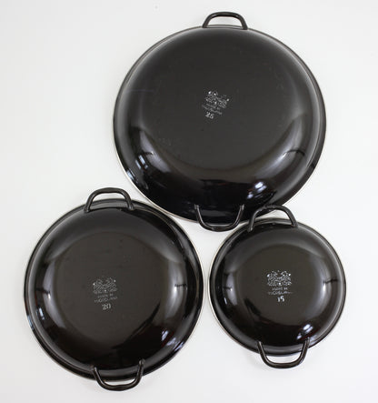 SOLD - Colorful Vintage Enamel Paella Pans
