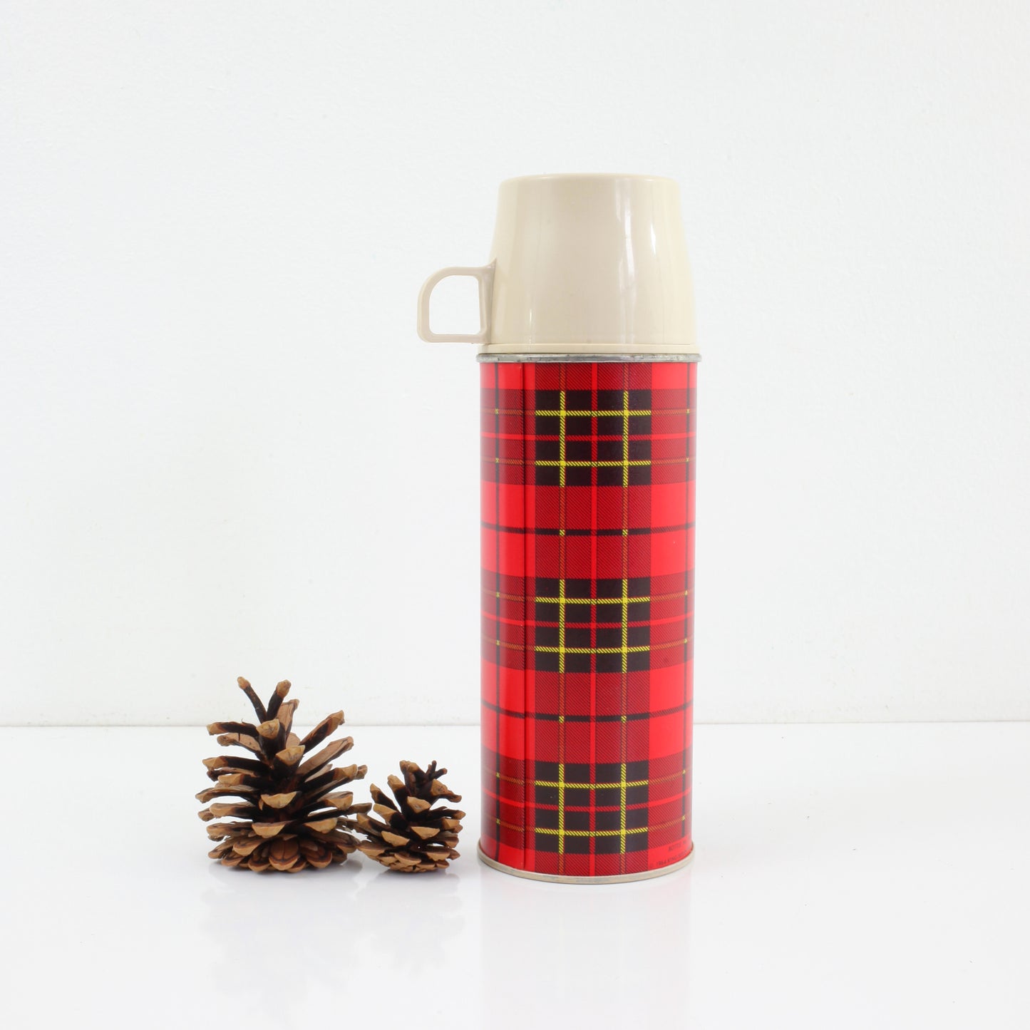 SOLD - Vintage Red Plaid Thermos