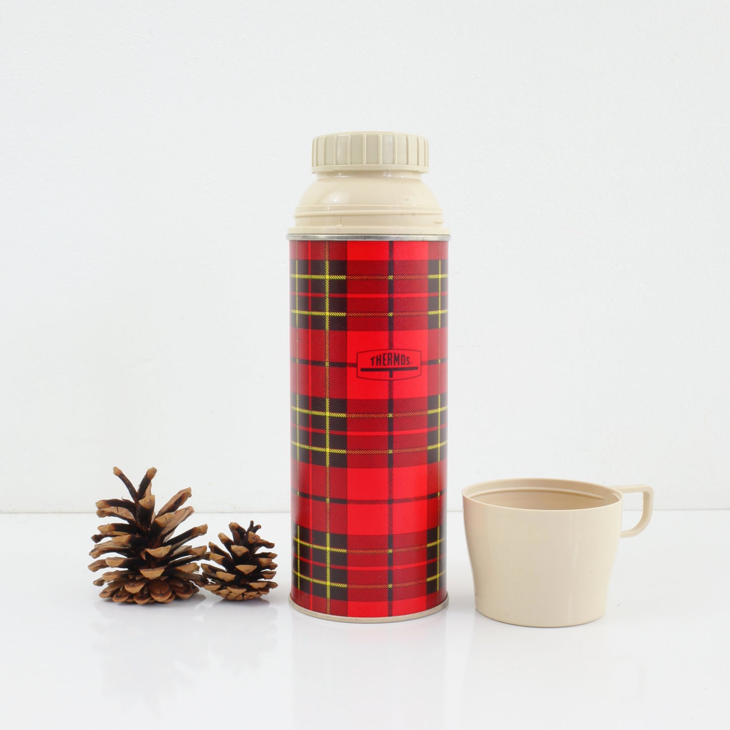 SOLD - Vintage Red Plaid Thermos