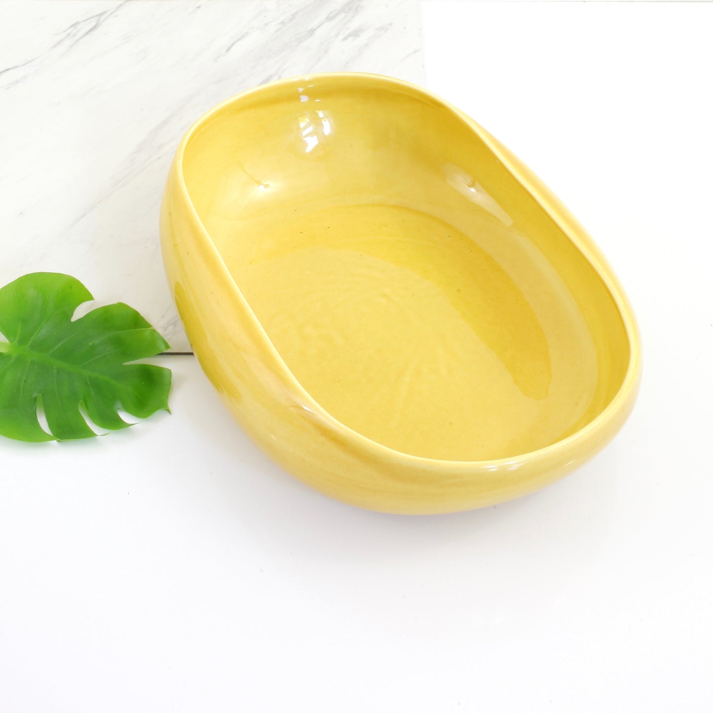 SOLD - Vintage Russel Wright Chartreuse American Modern Serving Bowl by Steubenville