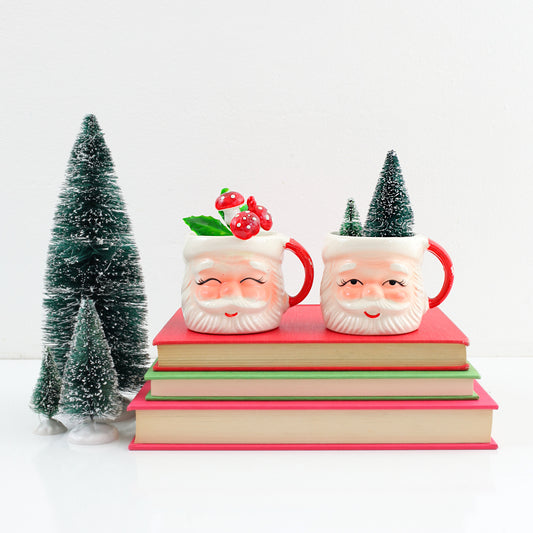 SOLD - Vintage Pair of Santa Mugs from Japan