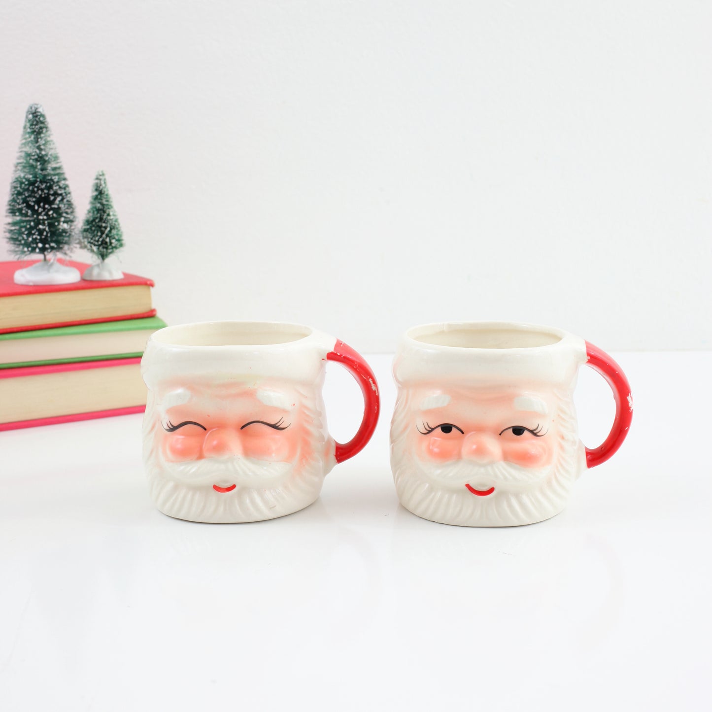 SOLD - Vintage Pair of Santa Mugs from Japan
