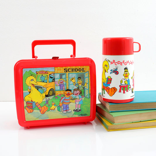 SOLD - Vintage 80s Sesame Street Lunchbox & Thermos