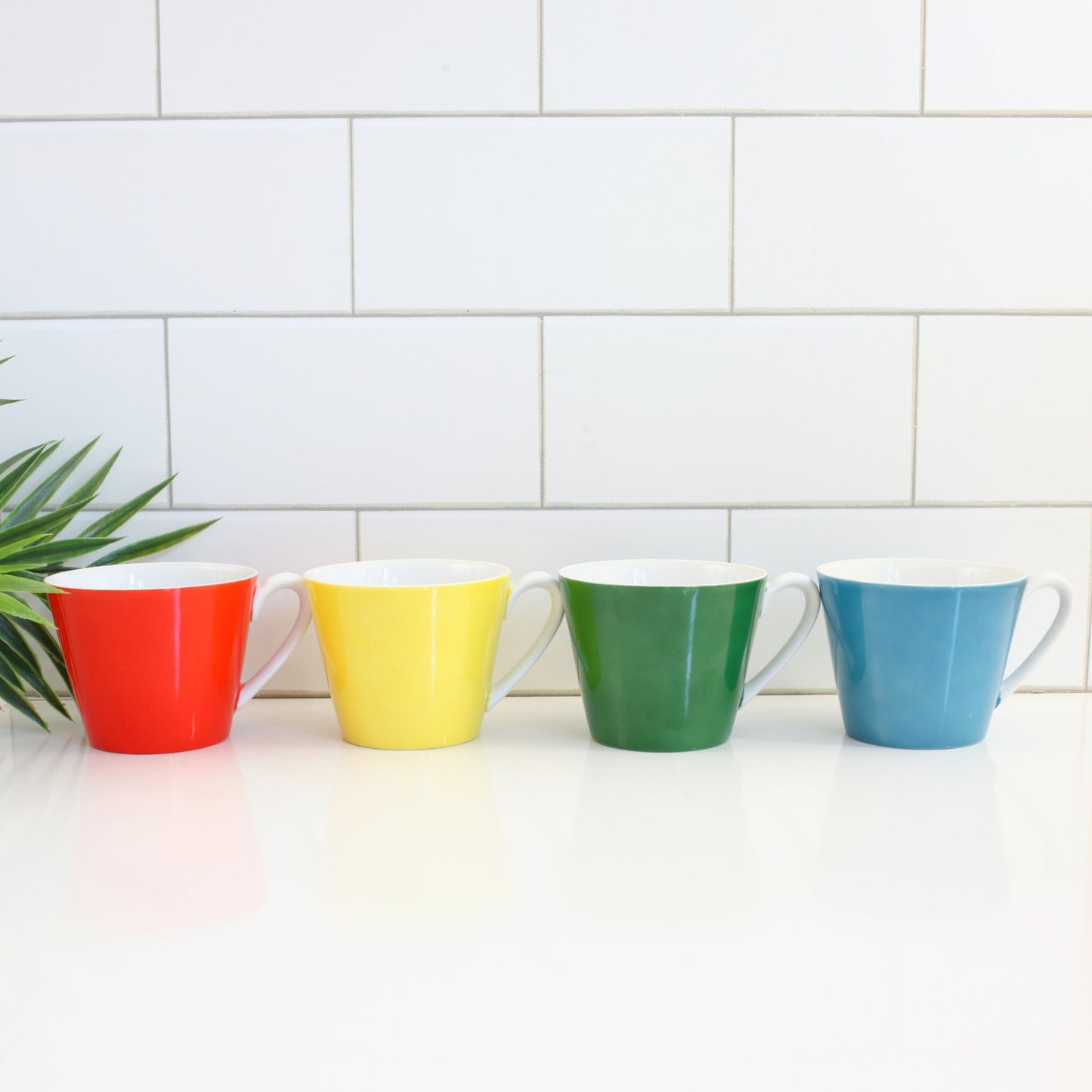 SOLD - Set of 4 Vintage Lefton Rainbow Mugs