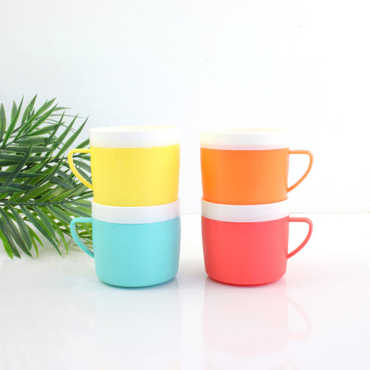 SOLD - Vintage Bolero Rainbow Mugs / Set of 4