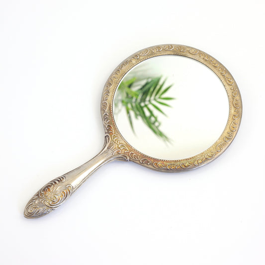 SOLD - Vintage Silver Plated Hand Mirror